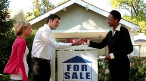 young couple buying a house